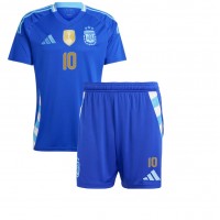 Camiseta Argentina Lionel Messi #10 Segunda Equipación Replica Copa America 2024 para niños mangas cortas (+ Pantalones cortos)